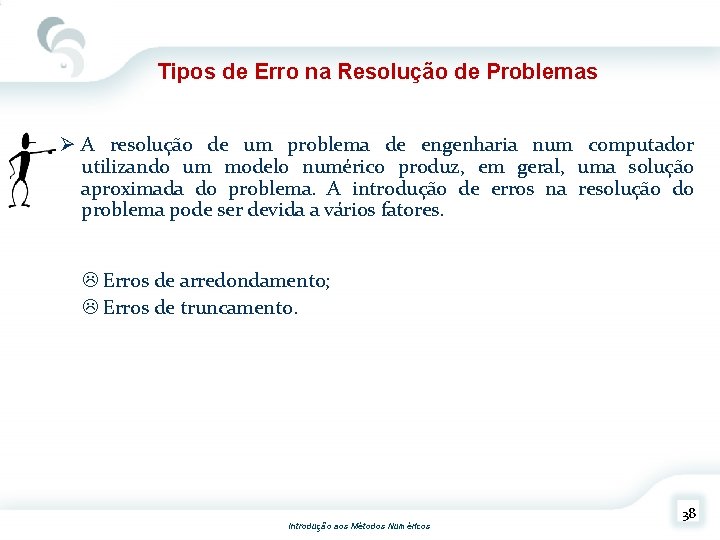 Tipos de Erro na Resolução de Problemas Ø A resolução de um problema de