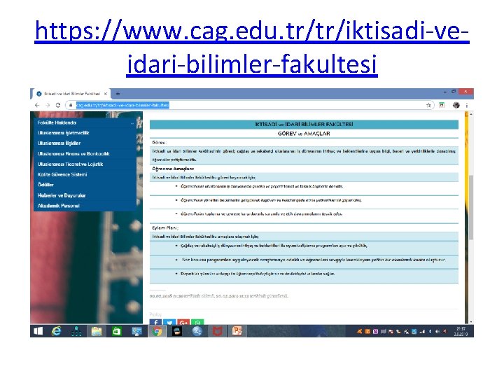 https: //www. cag. edu. tr/tr/iktisadi-veidari-bilimler-fakultesi 