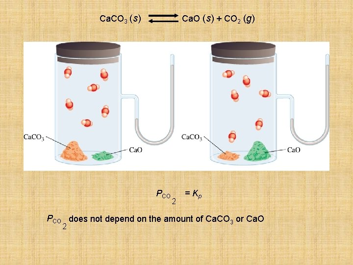 Ca. CO 3 (s) Ca. O (s) + CO 2 (g) PCO 2 =