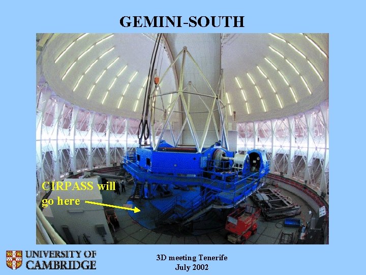 GEMINI-SOUTH CIRPASS will go here 3 D meeting Tenerife July 2002 