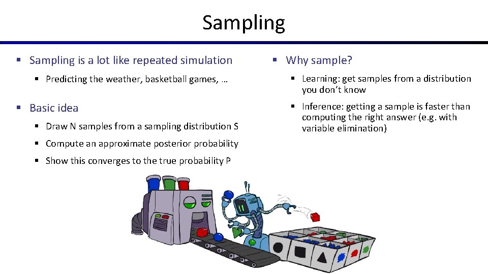 Sampling § Sampling is a lot like repeated simulation § Predicting the weather, basketball