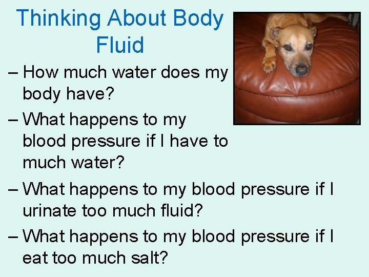 Thinking About Body Fluid – How much water does my body have? – What