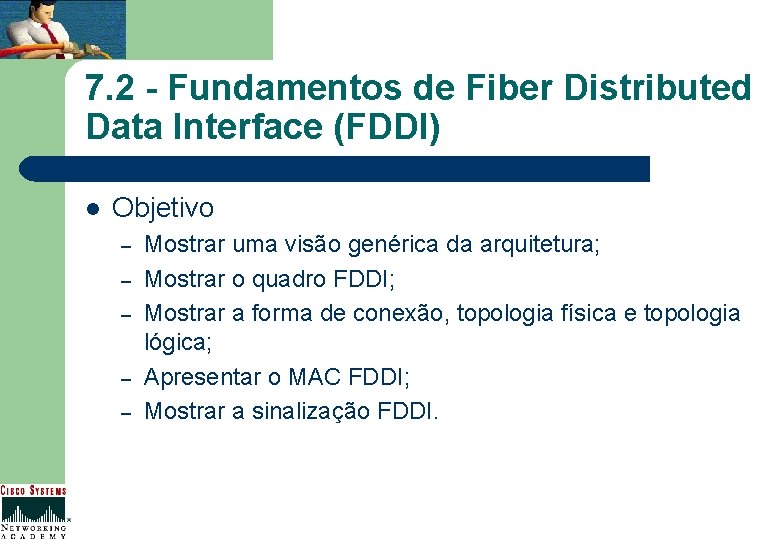 7. 2 - Fundamentos de Fiber Distributed Data Interface (FDDI) l Objetivo – –