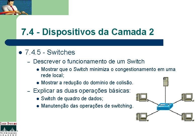 7. 4 - Dispositivos da Camada 2 l 7. 4. 5 - Switches –