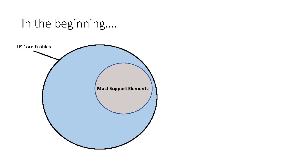 In the beginning…. US Core Profiles Must Support Elements 