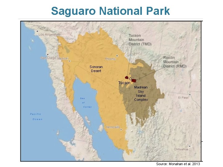 Saguaro National Park Sonoran Desert ° Tucson Madrean Sky Island Complex Source: Monahan et