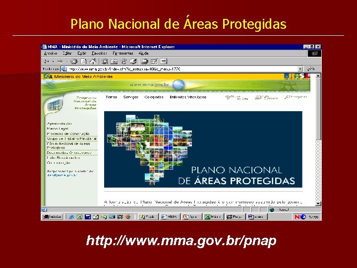 Plano Nacional de Áreas Protegidas http: //www. mma. gov. br/pnap 