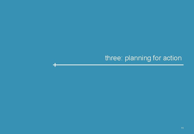 three: planning for action 11 