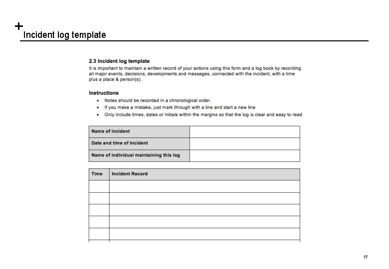 Incident log template 17 