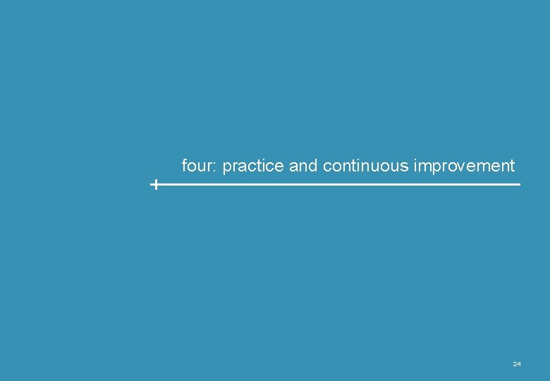 four: practice and continuous improvement 24 