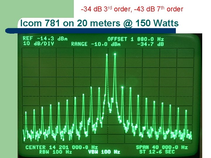 -34 d. B 3 rd order, -43 d. B 7 th order Icom 781