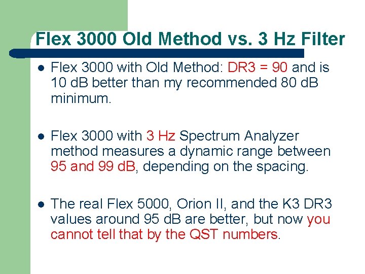Flex 3000 Old Method vs. 3 Hz Filter l Flex 3000 with Old Method: