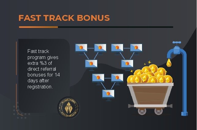 FAST TRACK BONUS Fast track program gives extra %3 of direct referral bonuses for