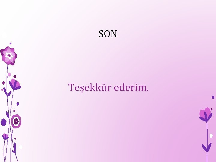 SON Teşekkür ederim. 