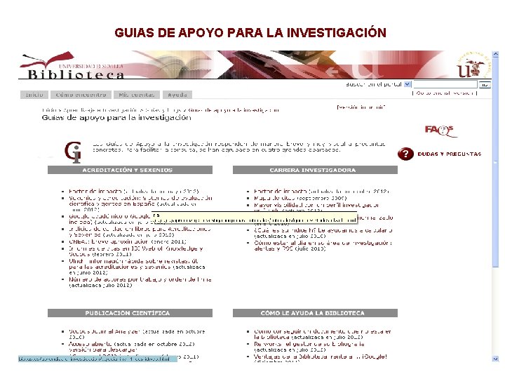 GUIAS DE APOYO PARA LA INVESTIGACIÓN 