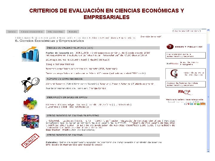 CRITERIOS DE EVALUACIÓN EN CIENCIAS ECONÓMICAS Y EMPRESARIALES 