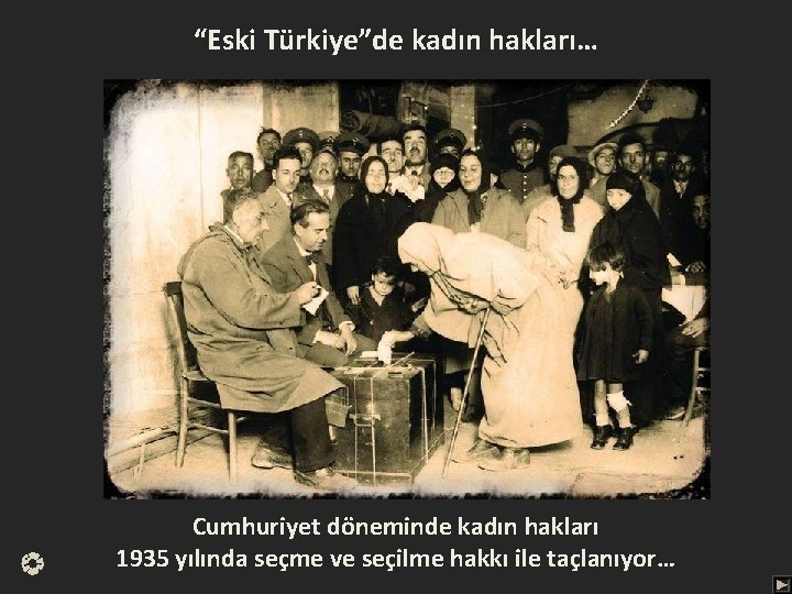 “Eski Türkiye”de kadın hakları… Cumhuriyet döneminde kadın hakları 1935 yılında seçme ve seçilme hakkı