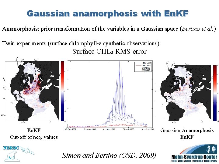 Gaussian anamorphosis with En. KF Anamorphosis: prior transformation of the variables in a Gaussian