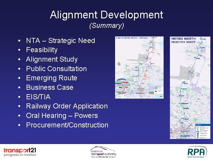 Alignment Development (Summary) • • • NTA – Strategic Need Feasibility Alignment Study Public