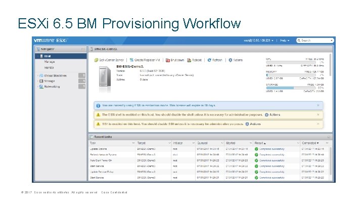 ESXi 6. 5 BM Provisioning Workflow © 2017 Cisco and/or its affiliates. All rights