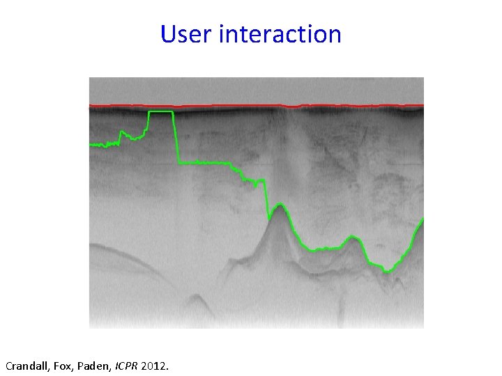 User interaction Crandall, Fox, Paden, ICPR 2012. 