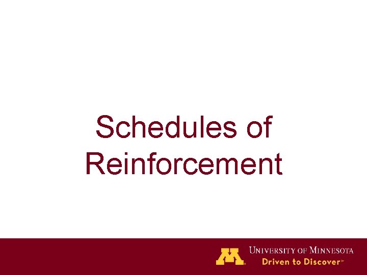 Schedules of Reinforcement 