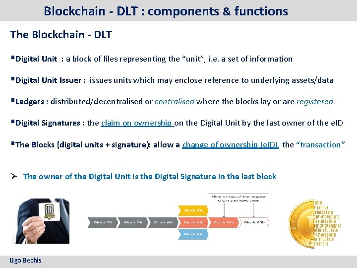 Blockchain - DLT : components & functions The Blockchain - DLT §Digital Unit :