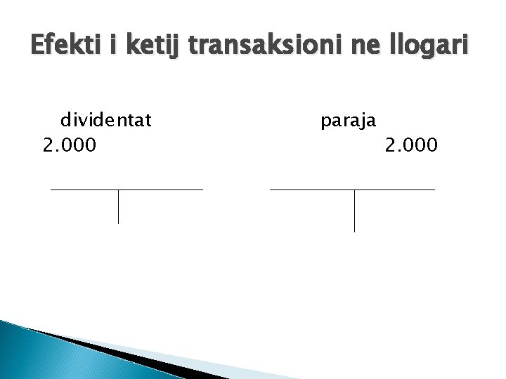 Efekti i ketij transaksioni ne llogari dividentat 2. 000 paraja 2. 000 