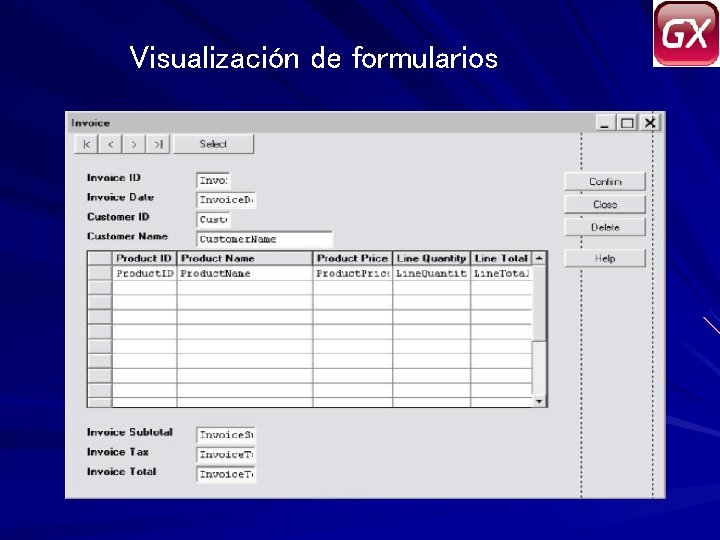 Visualización de formularios 