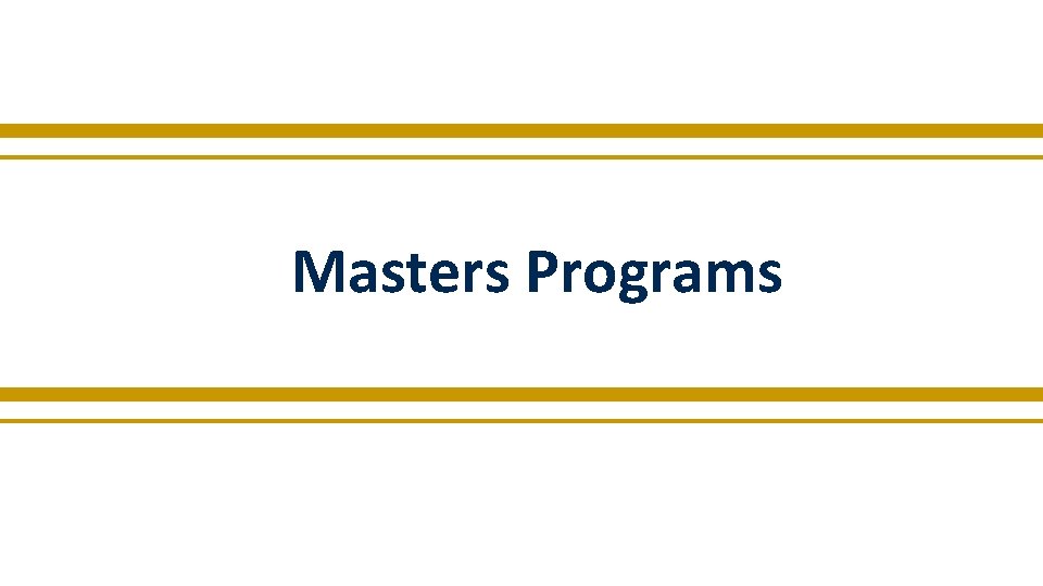 Masters Programs 