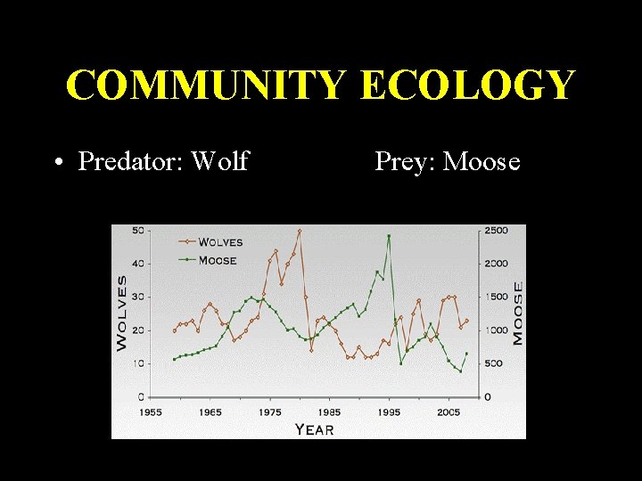 COMMUNITY ECOLOGY • Predator: Wolf Prey: Moose 