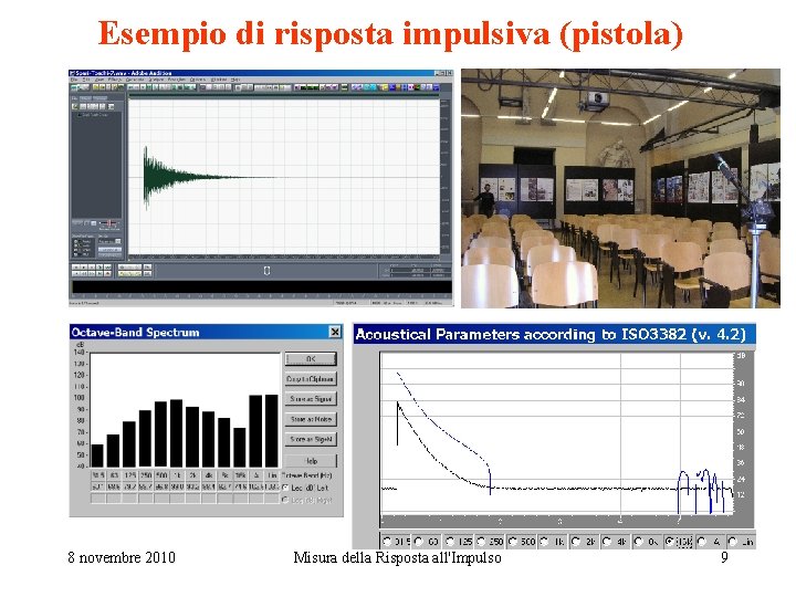 Esempio di risposta impulsiva (pistola) 8 novembre 2010 Misura della Risposta all'Impulso 9 