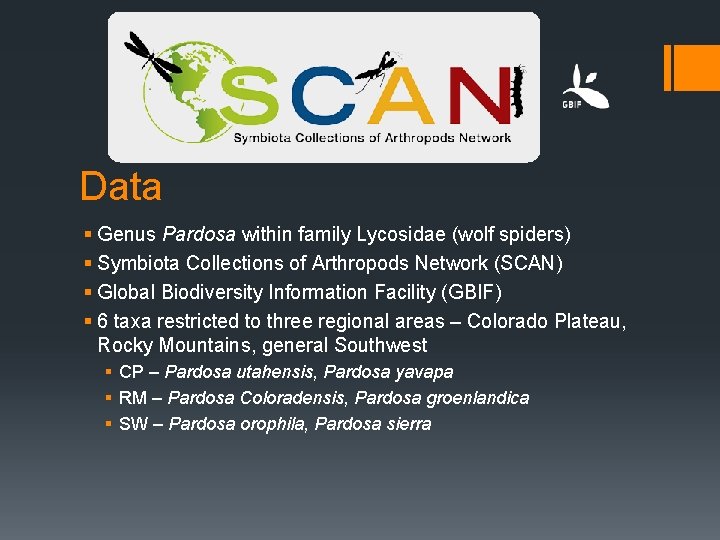 Data § Genus Pardosa within family Lycosidae (wolf spiders) § Symbiota Collections of Arthropods Data § Genus Pardosa within family Lycosidae (wolf spiders) § Symbiota Collections of Arthropods
