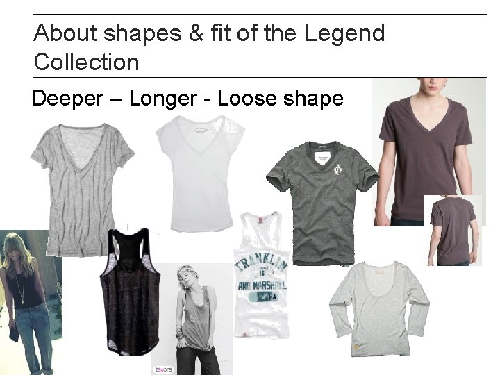 About shapes & fit of the Legend Collection Deeper – Longer - Loose shape