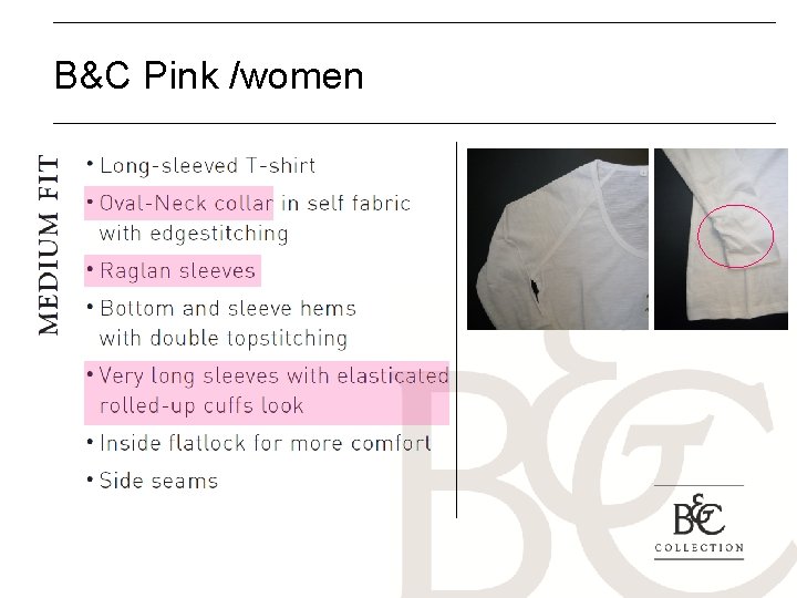 B&C Pink /women 