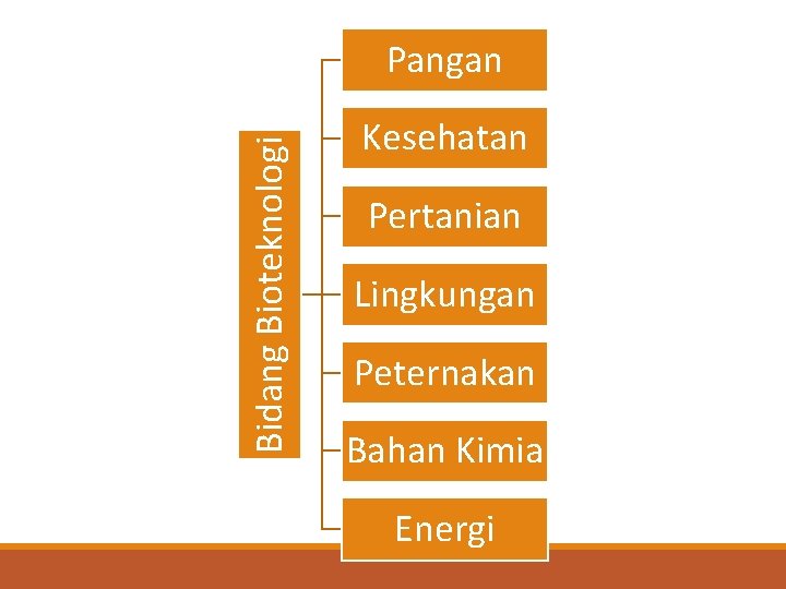 Bidang Bioteknologi Pangan Kesehatan Pertanian Lingkungan Peternakan Bahan Kimia Energi 