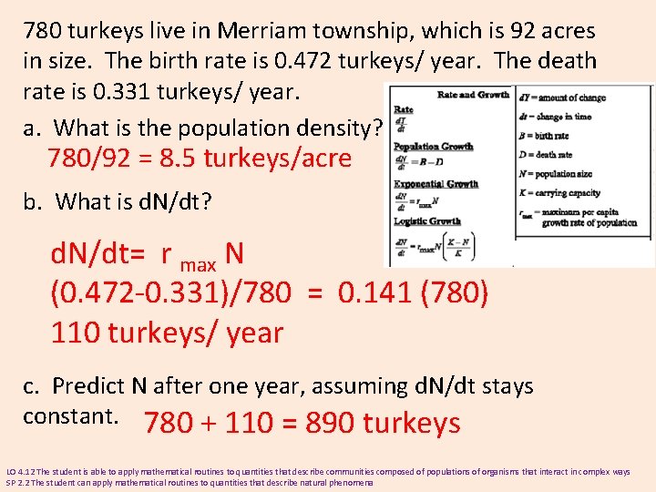 780 turkeys live in Merriam township, which is 92 acres in size. The birth