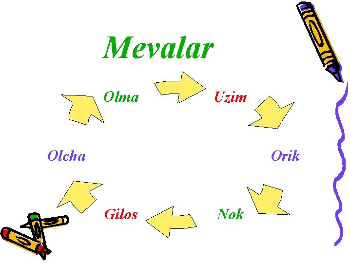 Mevalar Olma Uzim Olcha Orik Gilos Nok 