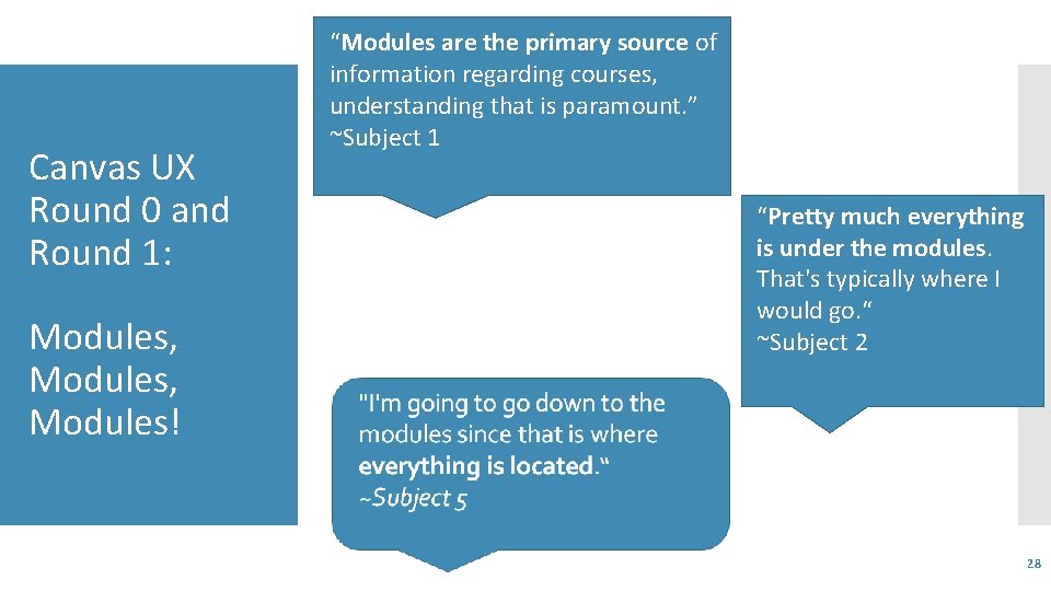 Canvas UX Round 0 and Round 1: Modules, Modules! “Modules are the primary source