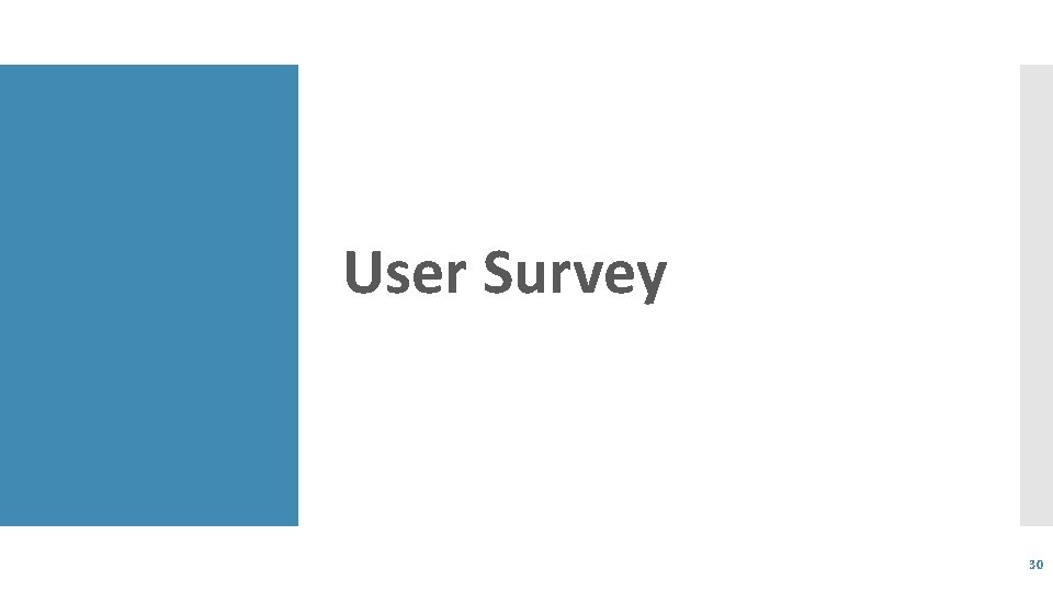 User Survey 30 