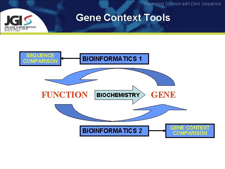 Advancing Science with DNA Sequence Gene Context Tools SEQUENCE COMPARISON BIOINFORMATICS 1 FUNCTION BIOCHEMISTRY