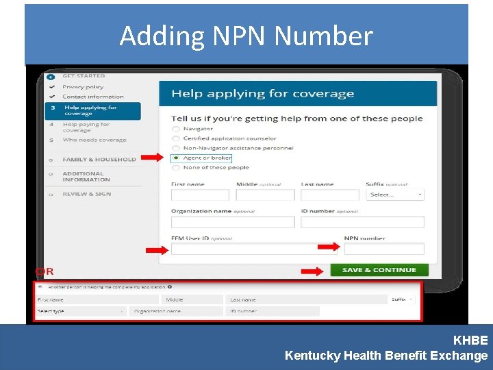 Adding NPN Number KHBE Kentucky Health Benefit Exchange 