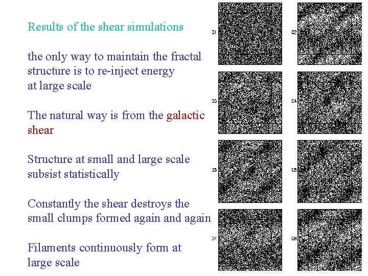 Results of the shear simulations the only way to maintain the fractal structure is