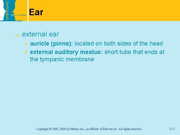 Ear external ear auricle (pinna): located on both sides of the head Ø external