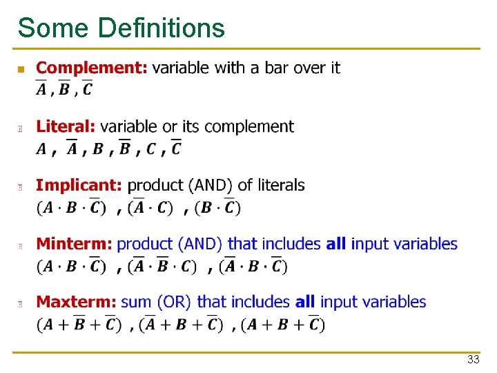 Some Definitions n 33 
