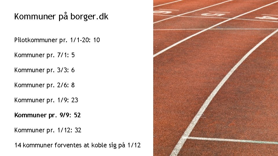 Kommuner på borger. dk Pilotkommuner pr. 1/1 -20: 10 Kommuner pr. 7/1: 5 Kommuner