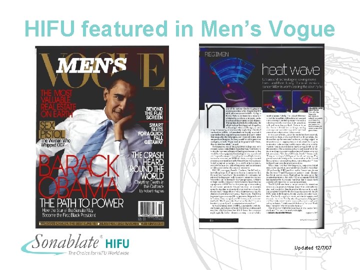 HIFU featured in Men’s Vogue Updated 12/7/07 