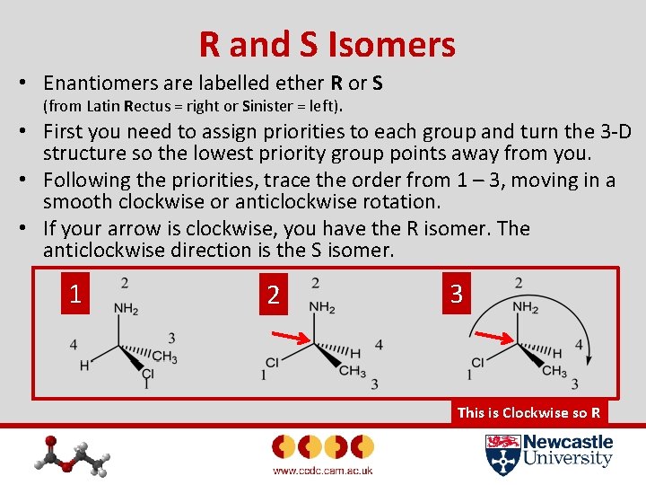 R and S Isomers • Enantiomers are labelled ether R or S (from Latin