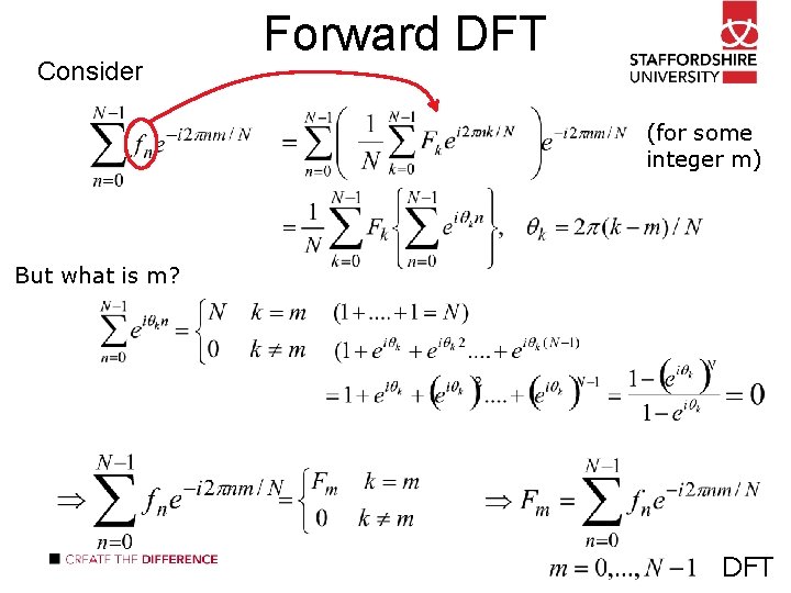 Consider Forward DFT (for some integer m) But what is m? DFT 