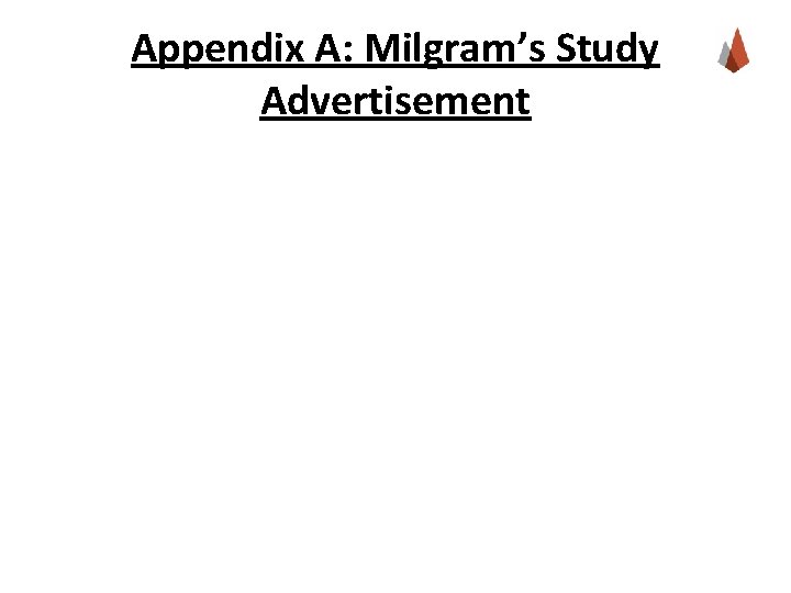 Appendix A: Milgram’s Study Advertisement 